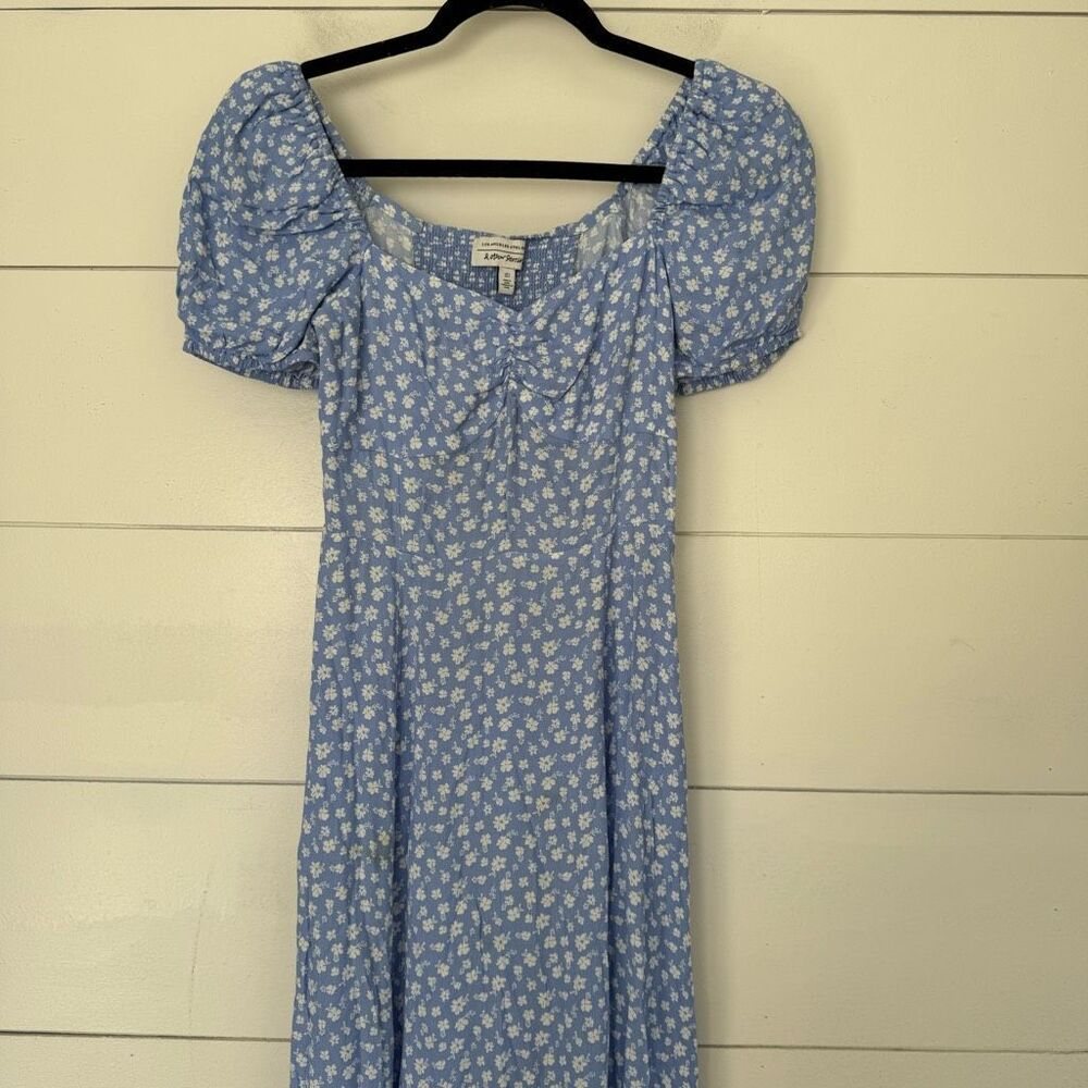 & Other Stories Light Blue Floral Midi Dress